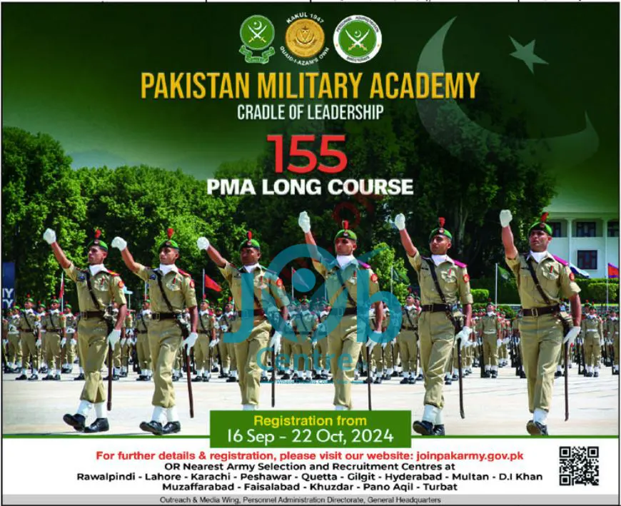  Join PAK Army through 155 PMA Long Course Jobs 2024