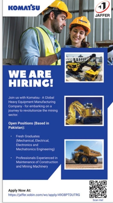 Komatsu Pakistan Pvt Limited Jobs 2024 Advertisement