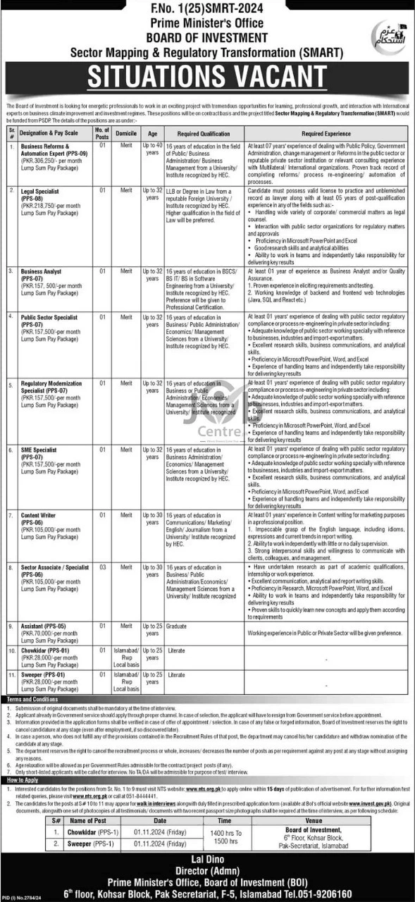 Sector Mapping & Regulatory Transformation SMART Jobs 2024 Advertisement