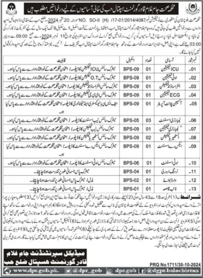 Health Department Jobs 2024 Advertisement: