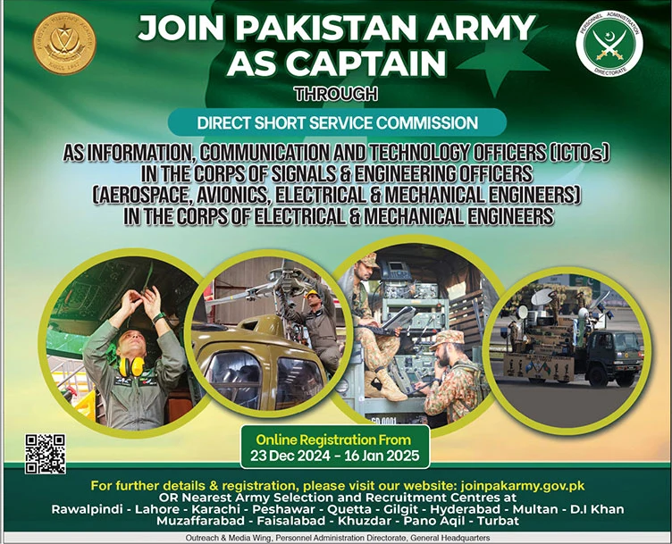 Latest Join Pakistan Army as Captain Jobs 2025 Advertisement: