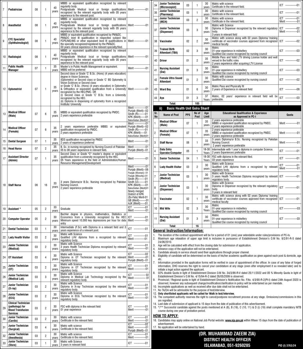 NHSRC Islamabad Jobs 2024 Advertisement Page # 01