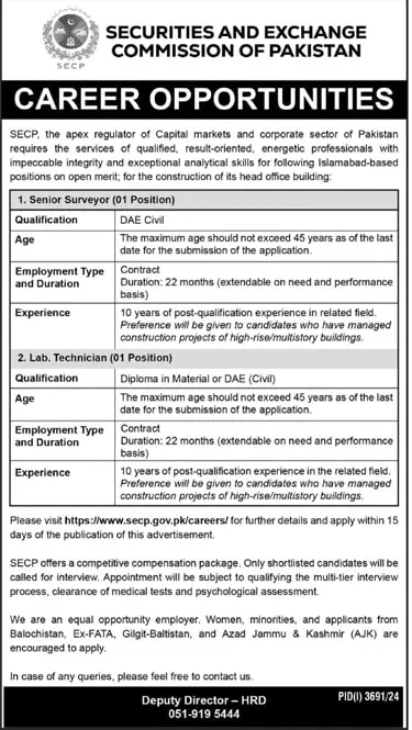 SECP Jobs 2024 Advertisemen