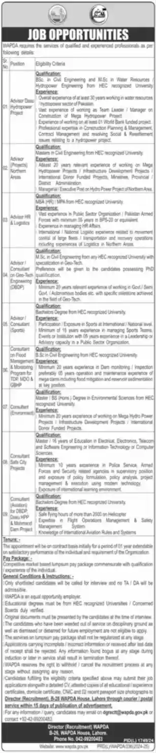 Water And Power Development Authority Lahore Jobs 2025