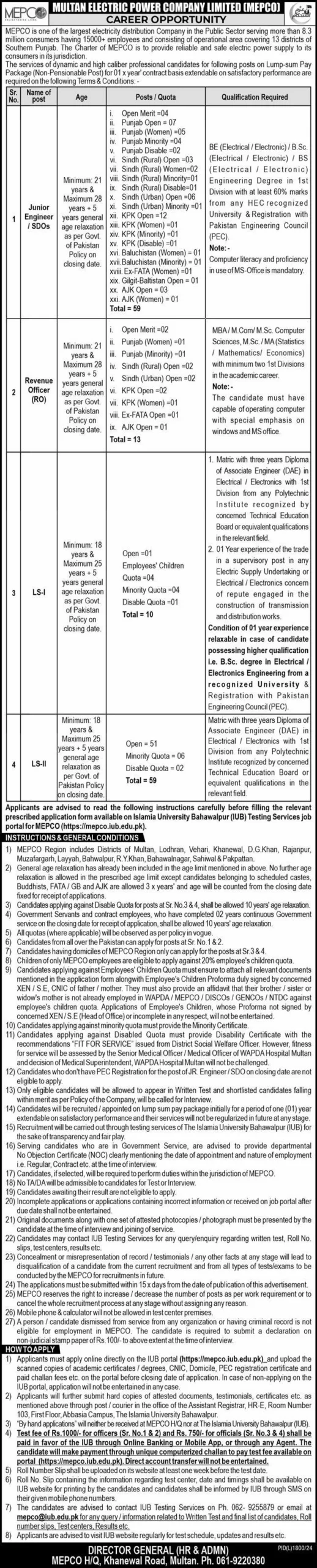 MEPCO-Jobs-2025-Line Superintendent Jobs-Today