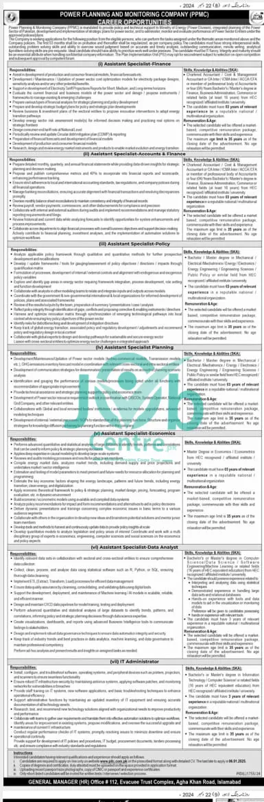 Power Planning and Monitoring Company PPMC Jobs 2025 Advertisement