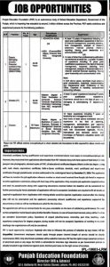 Punjab Education Foundation PEF Jobs 2024 Advertisement