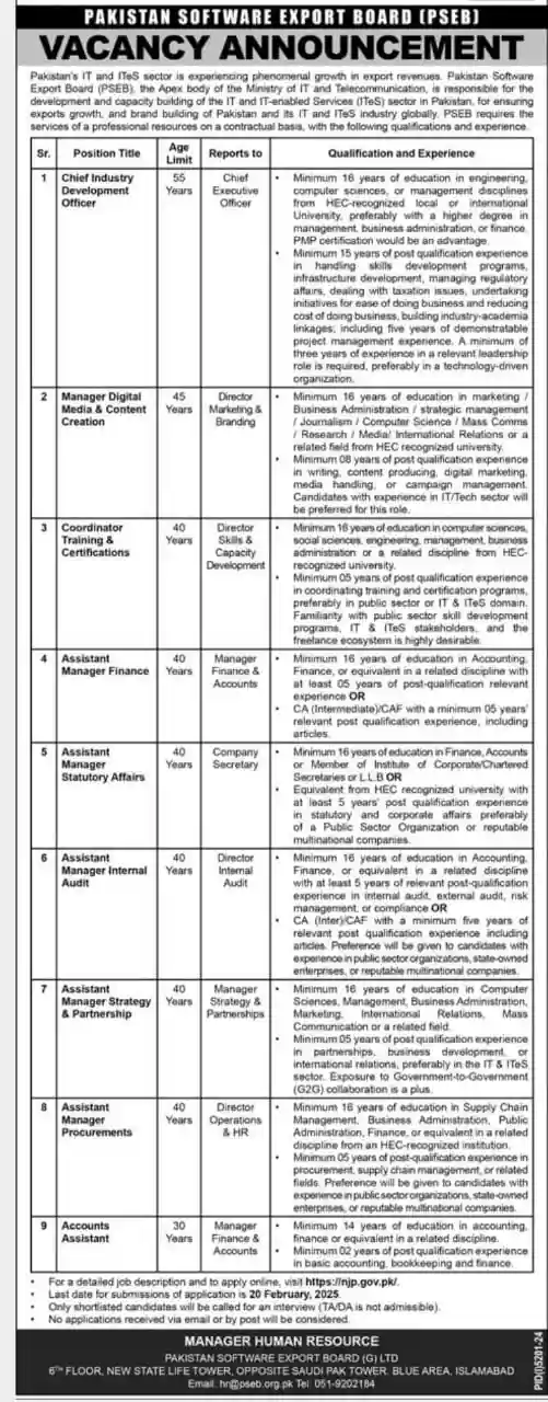 Latest PSEB Jobs 2025 Today Advertisement