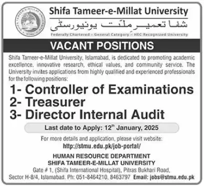 STMU Islamabad Jobs 2025 Advertisement: