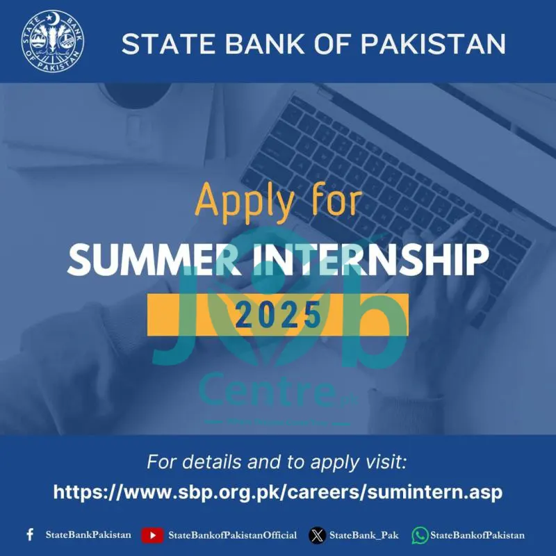 State Bank of Pakistan Internship 2025 Advertisement