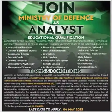 Ministry Of Defence MOD Jobs 2025 Today Advertisement