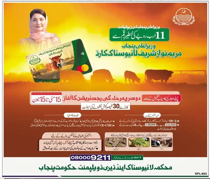 9211 livestock Punjab registration online apply For Phase II Advertisement: