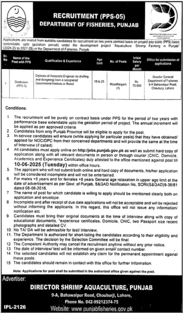 Department Of Fisheries Jobs 2025 Today Advertisement