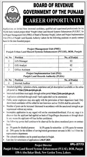 Board Of Revenue BOR Jobs 2025 Today Advertisement