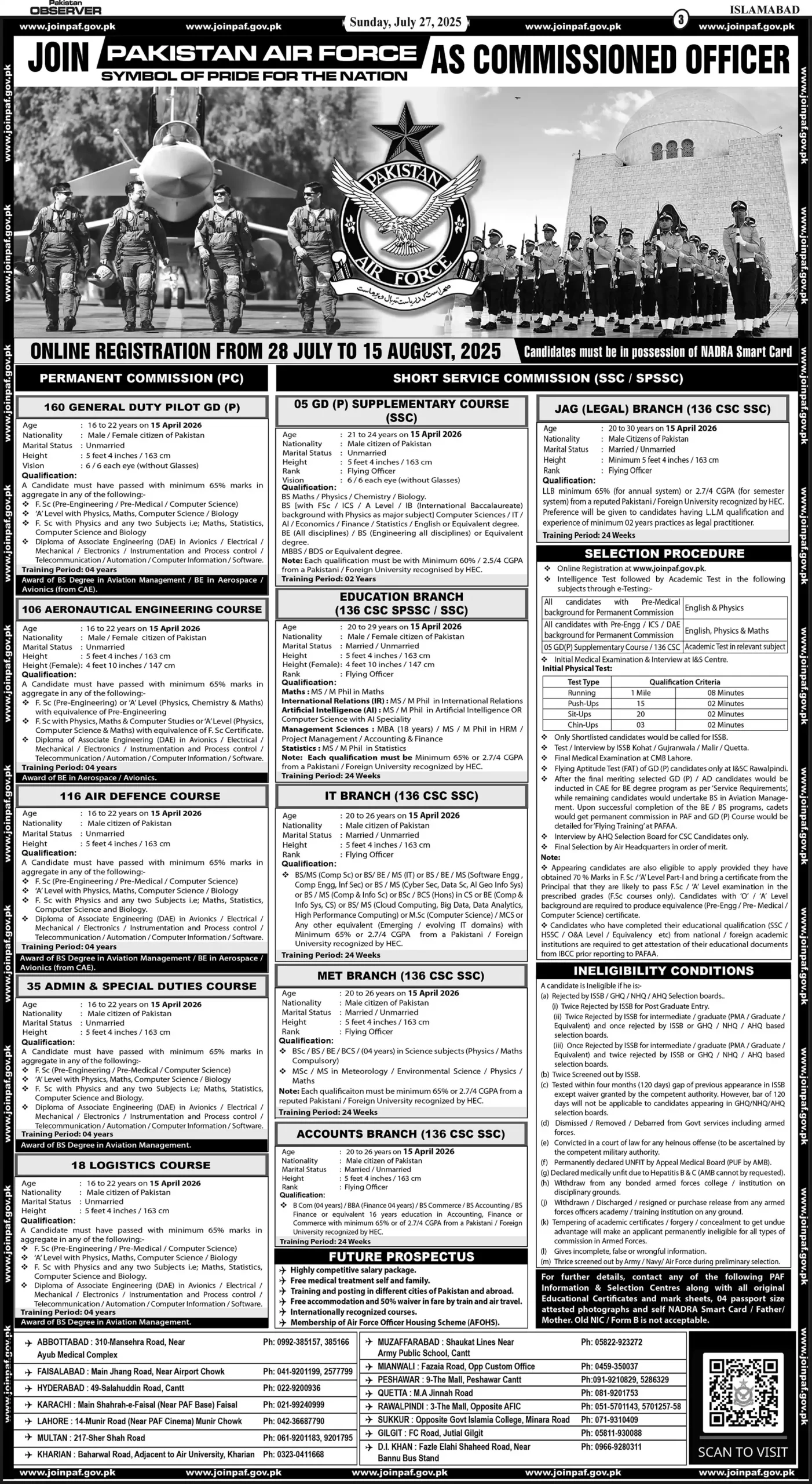 PAF Job Online Apply Registration 2025 Latest Advertisement