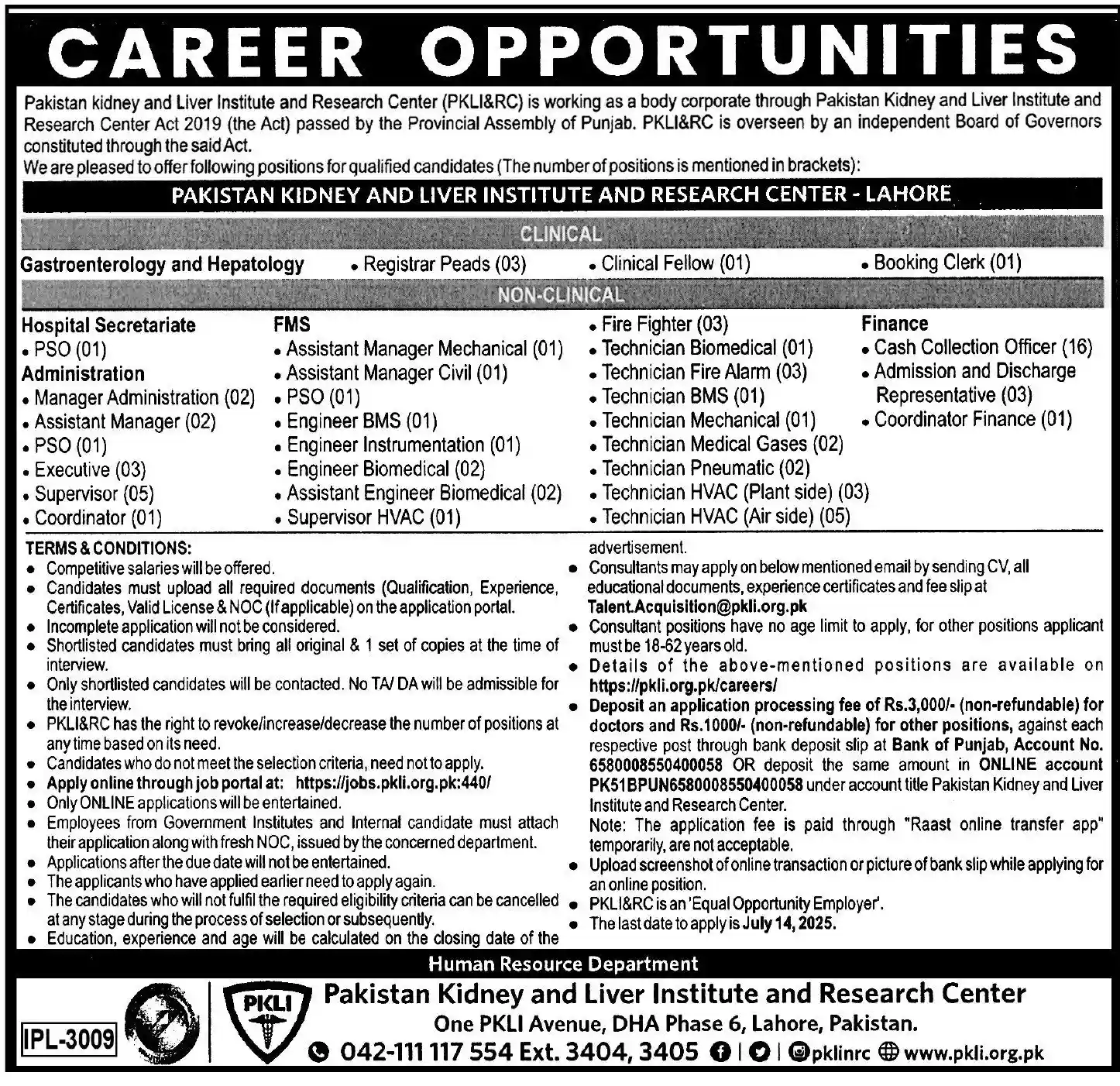 PKLI Jobs 2025 Latest Advertisement